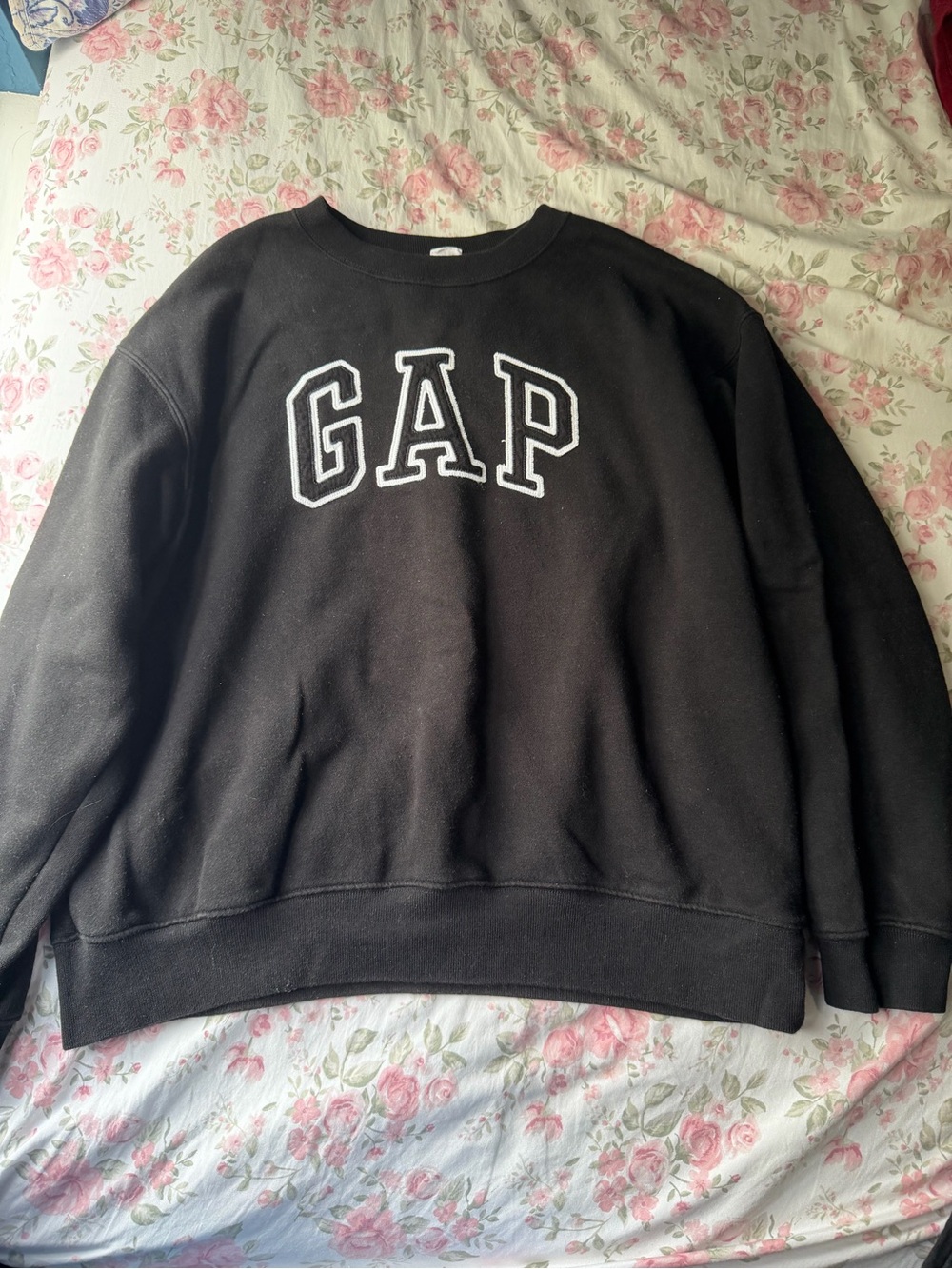GAP Black Crewneck Sweater with White Logo